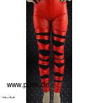 : Rote wet look Leggings geschlitzt