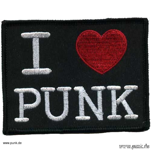 Sexypunk: Gestickter Aufnäher: I love PUNK