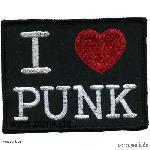 Gestickter Aufnäher: I love PUNK