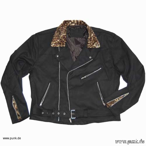 Sexypunk: Stoff-Jacke Gene mit Leoplüsch