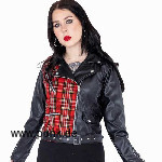 Heartless: ELAINE JACKET - BLACK/RED TARTAN