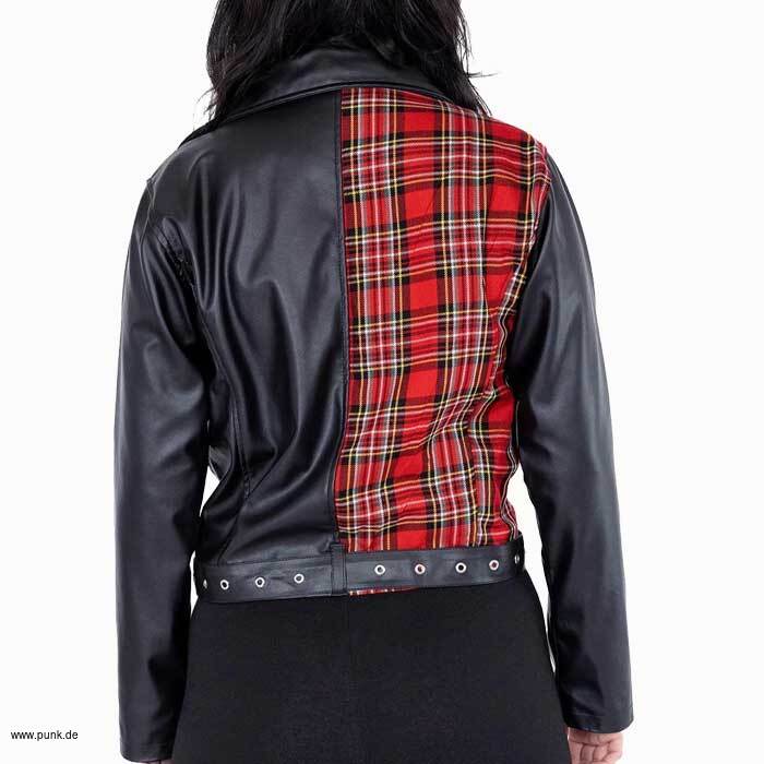 Heartless: ELAINE JACKET - BLACK/RED TARTAN