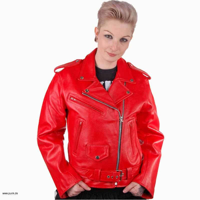 Sexypunk: Girlie-Lederjacke, rot