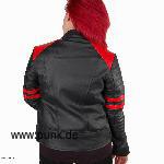 Sexypunk: Girlie Retro Lederjacke, schwarz-rot