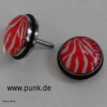 : Fakeplugs mit rotem Zebramuster