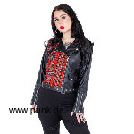 Heartless: ELAINE JACKET - BLACK/RED TARTAN