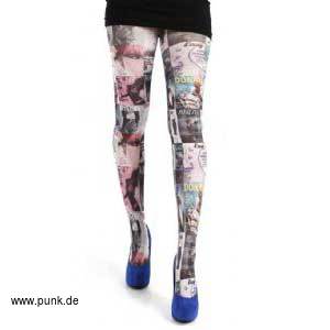 Pamela M: Strumpfhose mit aufgedruckten Covers