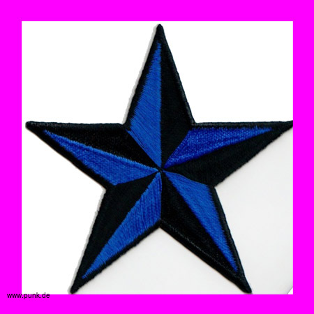 : Nautical star Aufnäher / Aufbügler blau