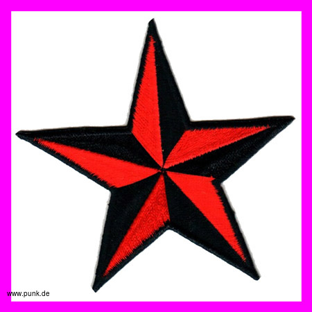 : Nautical star Aufnäher / Aufbügler blau